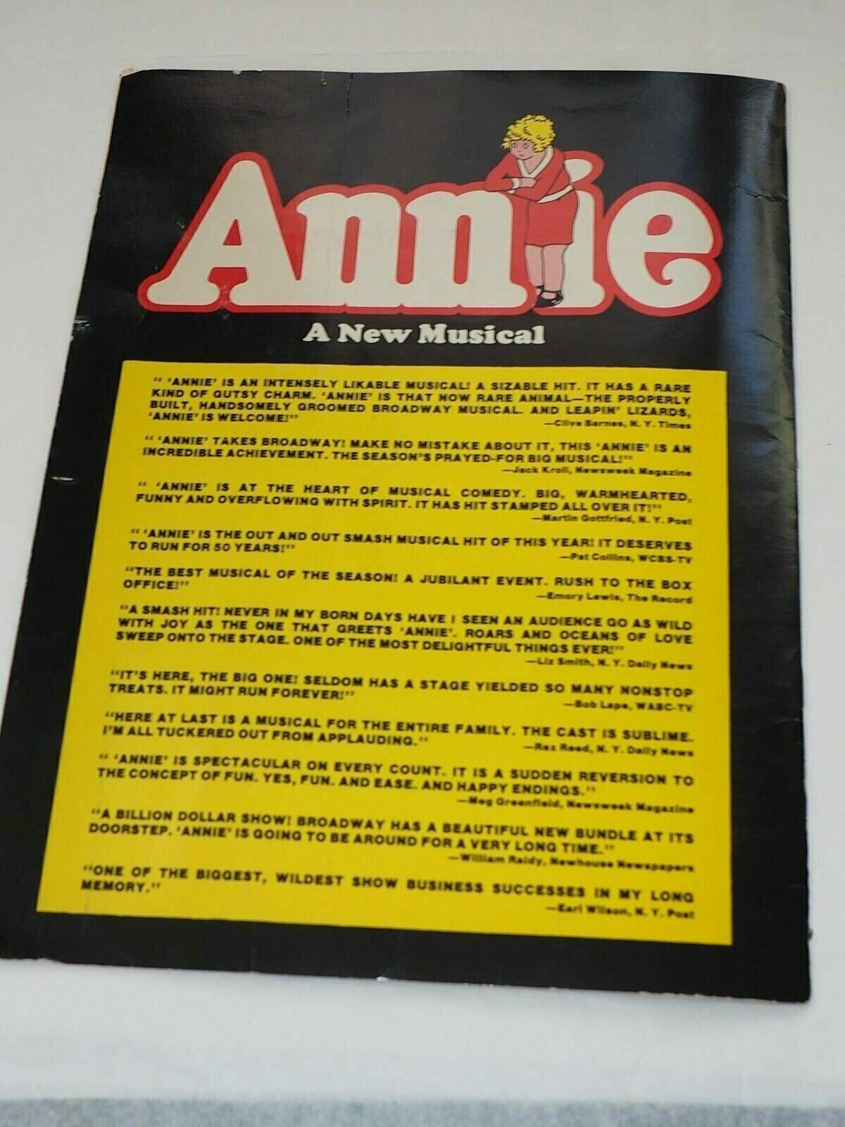 "annie" A New Musical 1980 Program Allison Smith,john Schuck Alice Ghostley
