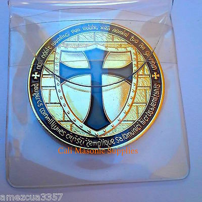 Knights Templar  Commemorative  Two Sided  Thick Golden Coin 1.5