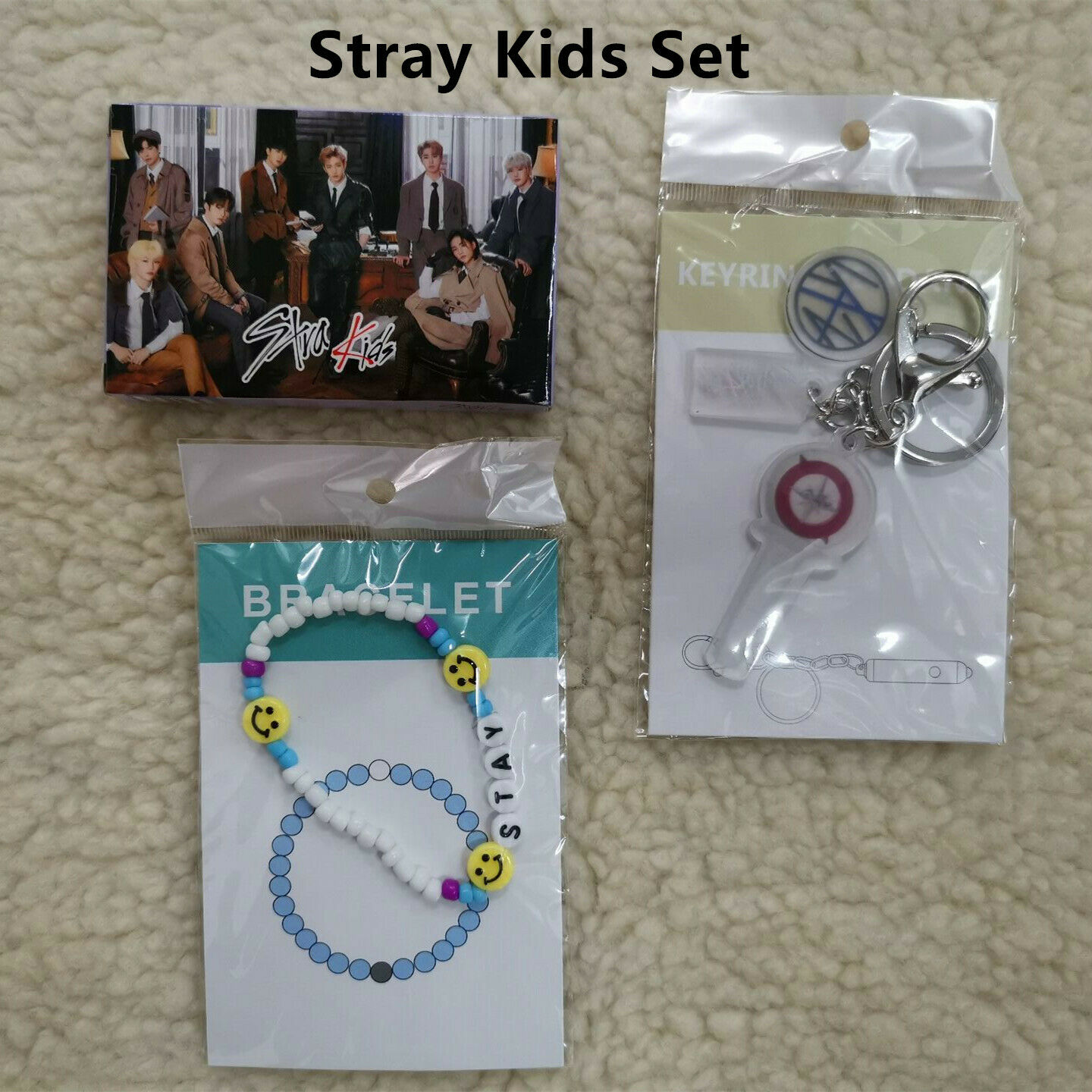 Kpop Stray Kids STAY Felix Fan Goods Set Lomo Card Photocard Bracelet Key Chain