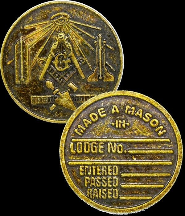 FREEMASON Masonic Medallion Pocket Coin Antique Look **BRAND NEW**