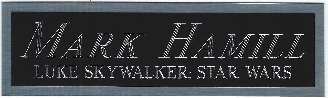 MARK HAMILL STAR WARS LUKE SKYWALKER NAMEPLATE FOR AUTOGRAPHED Signed BOOK-PHOTO